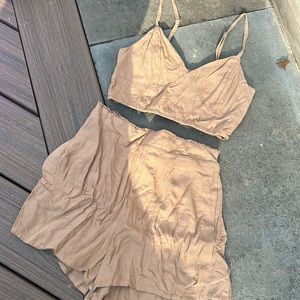 JAPNA‎ 2 PIECE BROWN LINEN SET✨